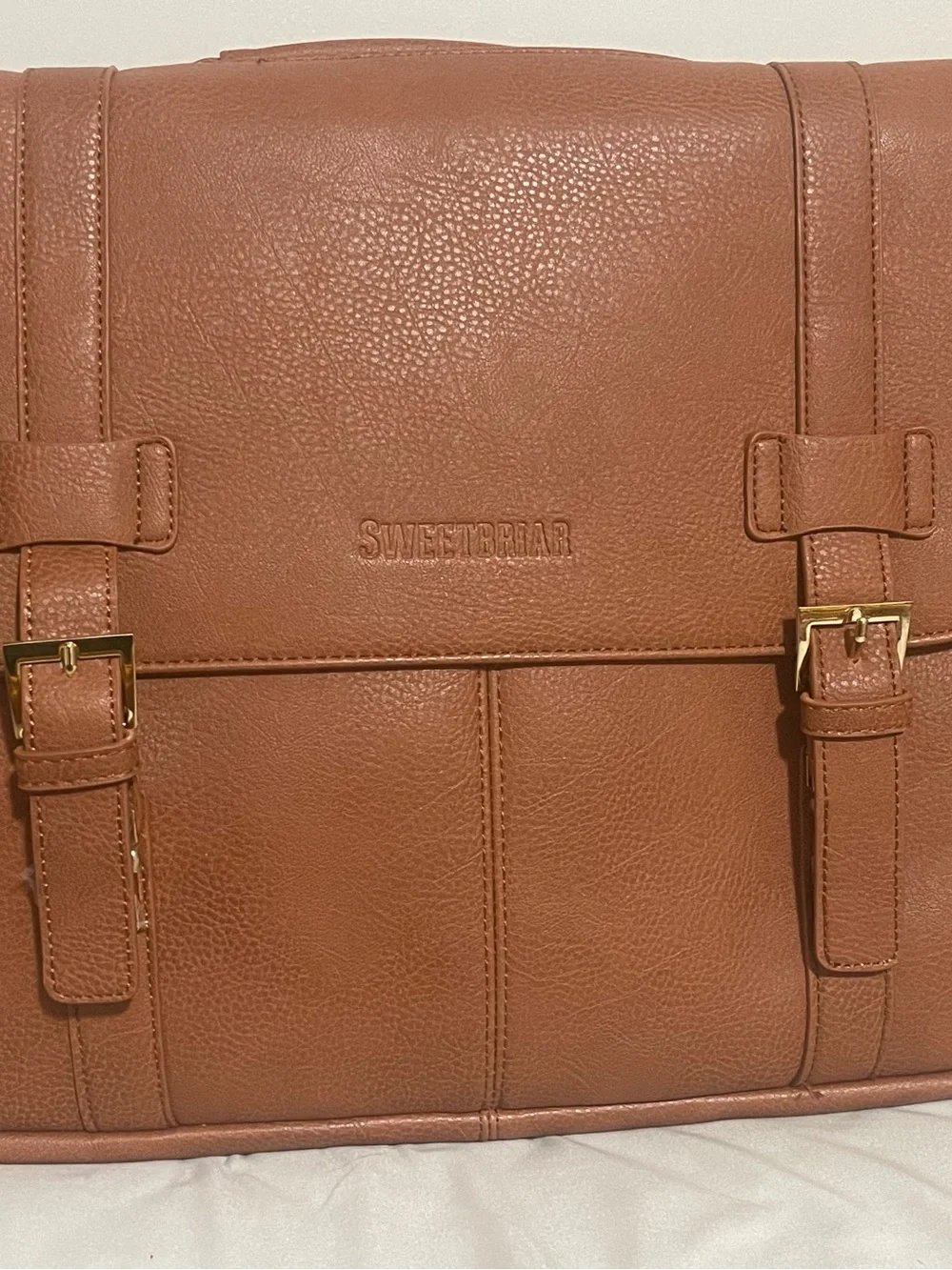 Men's Leather Messenger Bag - Brown
